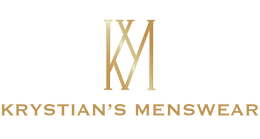 The Krystian's Menswear lustrous gold logo reflect the luxury, warmth and trust toward the brand. The emblem contains the letters