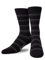 Load image into Gallery viewer, Midnight Striped Crew Socks
