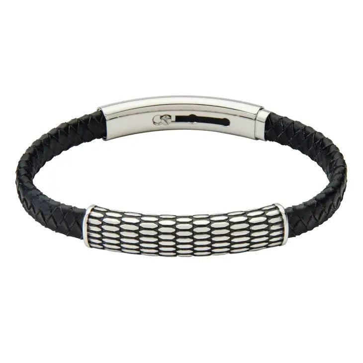 Black & Stainless Steel Fused Bracelet