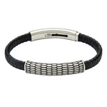 Load image into Gallery viewer, Black &amp; Stainless Steel Fused Bracelet
