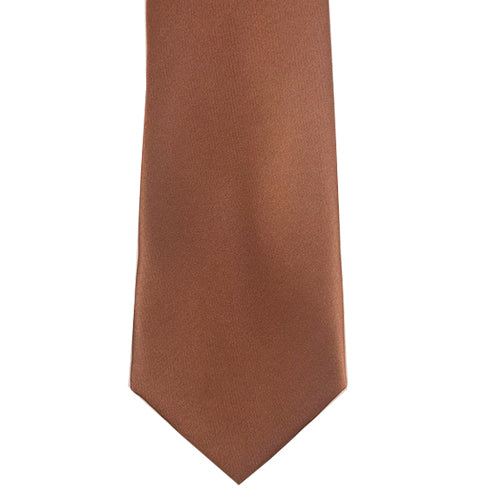 Bronze Solid Satin 100% Microfiber Necktie.  Matching Pocket sold separately.