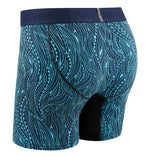 Load image into Gallery viewer, Back Devon and Lang Journey Boxer Brief Tidal pattern hanging tab
