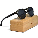 Load image into Gallery viewer, Ebony Panto Sunglasses with Black Polarized Lenses
