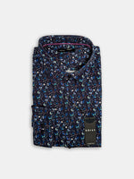 Charger l&#39;image dans la galerie, Men&#39;s Blue Multi Floral Long Sleeve Dress Shirt
