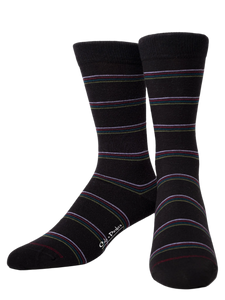 Midnight Striped Crew Socks