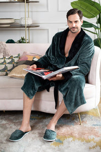 Men's Shawl Collar Fleece Robe