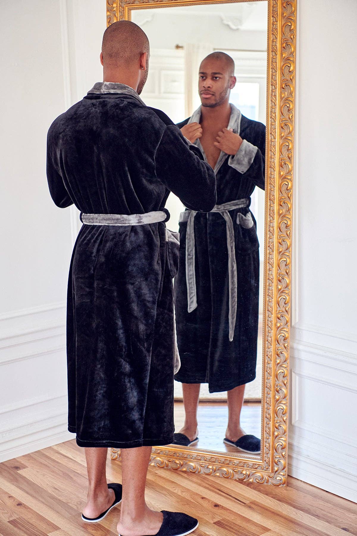 Men's Shawl Collar Fleece Robe