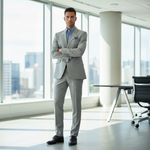 Charger l'image dans la galerie, Elegant Grey Single Breasted, Notch Lapel Slim Fit Suit
