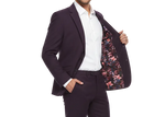 Charger l'image dans la galerie, Bold Eggplant Stretch Slim Fit Suit
