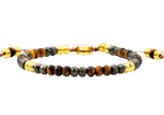 Load image into Gallery viewer, Built for the Modern Ambition - Genuine Pyrite And Tiger Eye Gold Stainless Steel Beaded Bracelet
