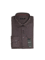 Load image into Gallery viewer, Burgundy Geo Print Long Sleeve Dress Shirt
