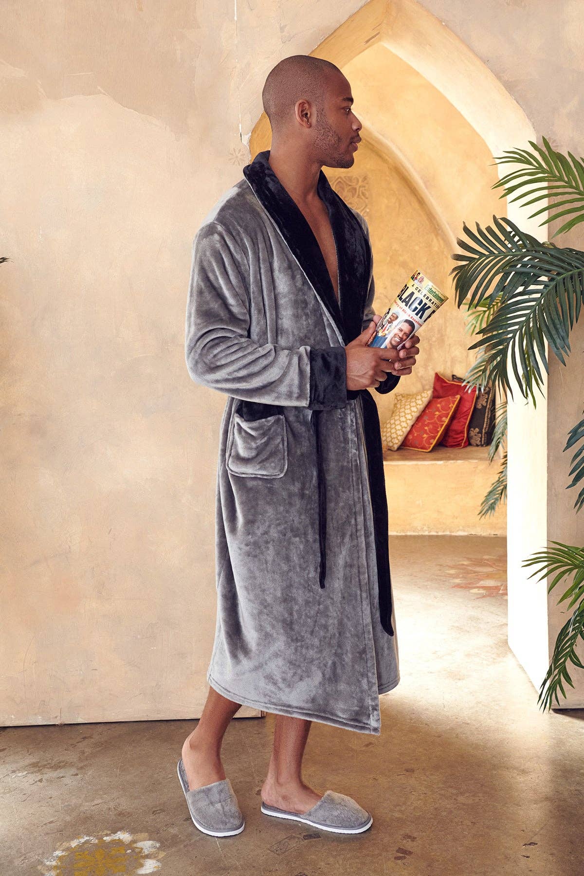 Men's Shawl Collar Fleece Robe