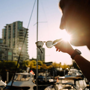 Ebony Panto Sunglasses with Black Polarized Lenses