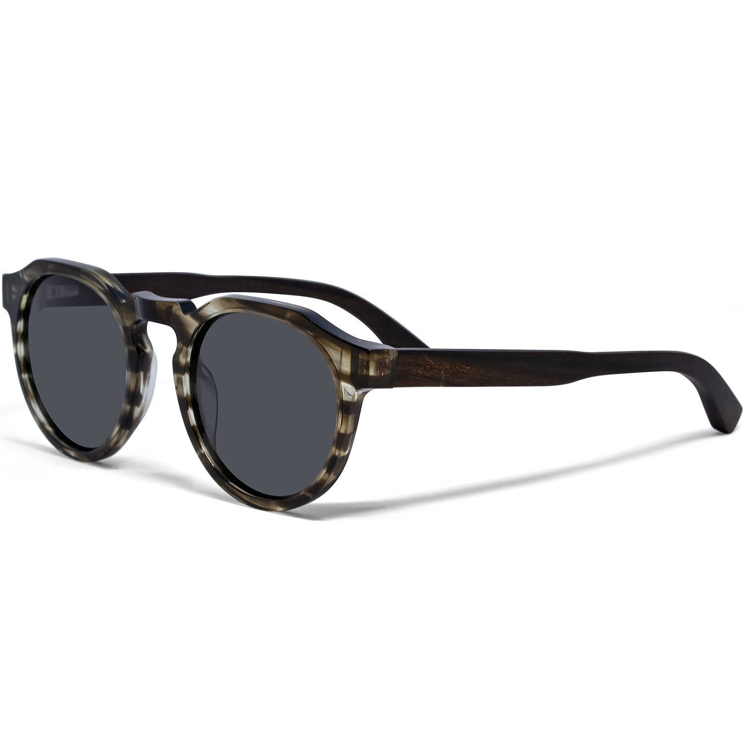 Ebony Panto Sunglasses with Black Polarized Lenses