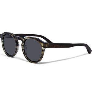 Ebony Panto Sunglasses with Black Polarized Lenses