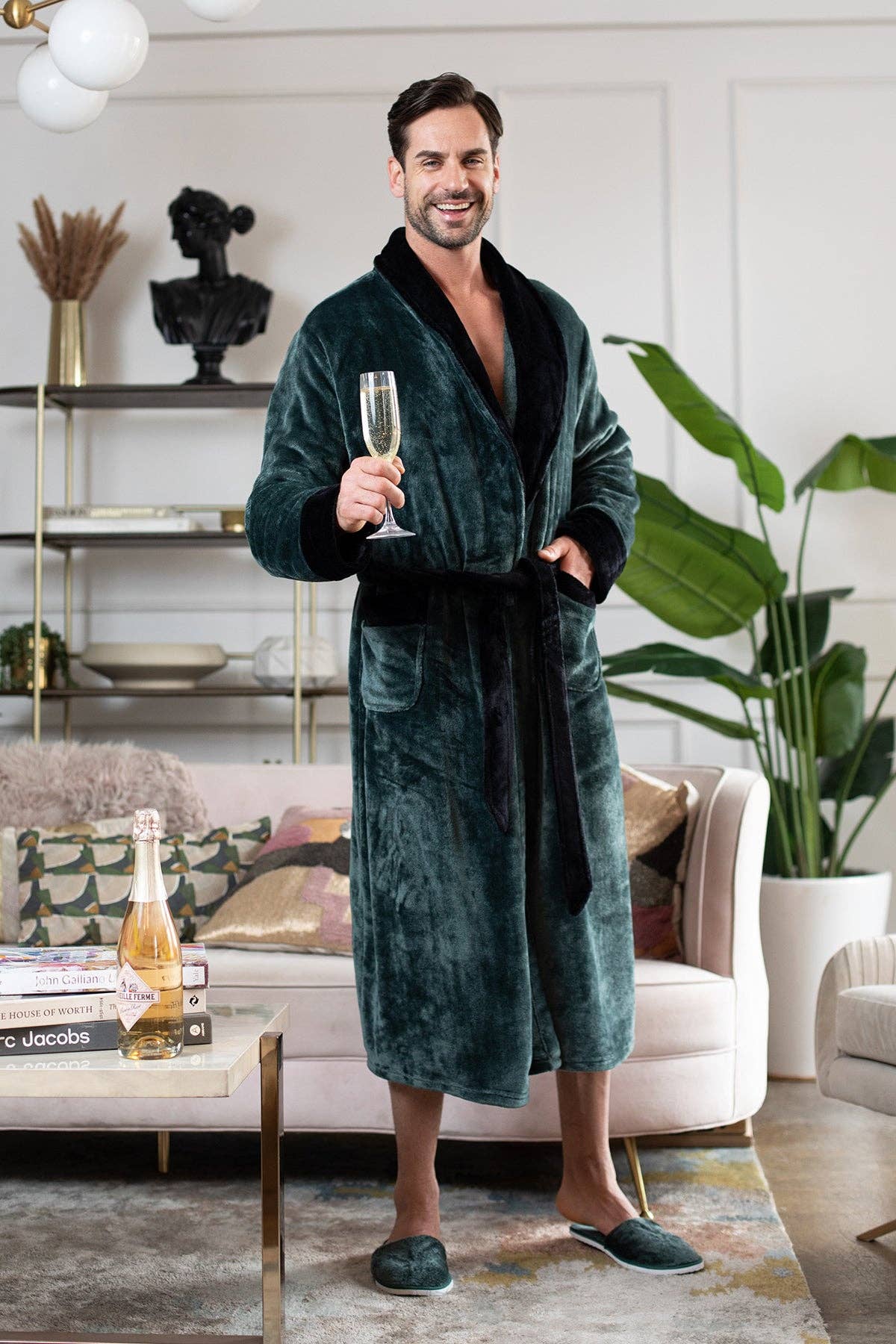 Men's Shawl Collar Fleece Robe