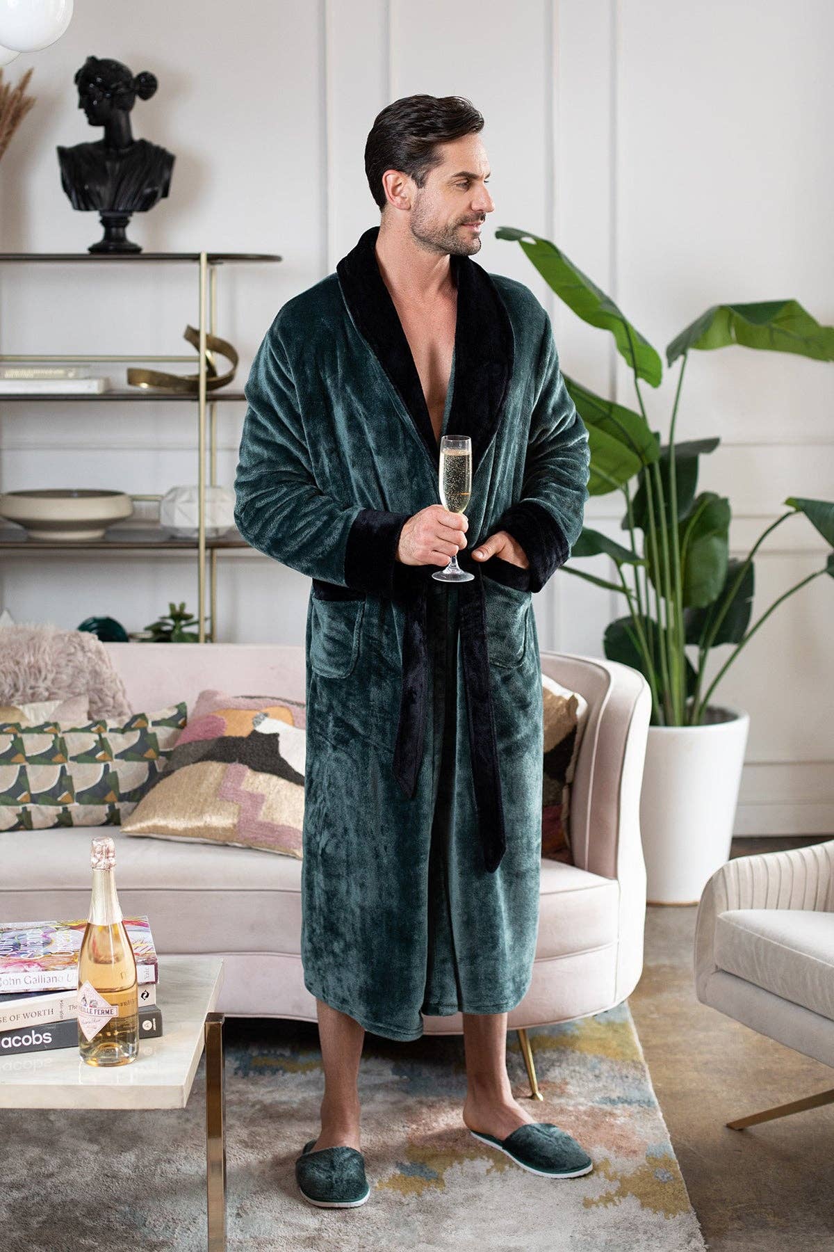 Men's Shawl Collar Fleece Robe