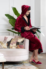 Load image into Gallery viewer, Mens Soft Plush Robe - Hooded Men Fleece Spa Bathrobe
