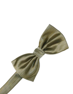 Load image into Gallery viewer, A pre-tied bow tie with a textured herringbone pattern in bamboo, shown against a plain white background.
