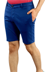 Load image into Gallery viewer, Man wearing Navy Blue Cotton/Spandex Shorts 
