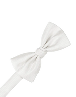 Load image into Gallery viewer, A pre-tied diamobd white bow tie with a subtle textured herringbone pattern, shown against a solid white background.

