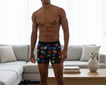 Charger l'image dans la galerie, Man wearing a Black Underwear with colorful Donut pattern 
