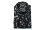Charger l'image dans la galerie, Black Floral Print Regular Fit Long Sleeve Dress Shirt
