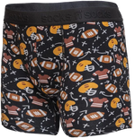 Charger l'image dans la galerie, Boxer briefs with football-themed pattern on a black background
