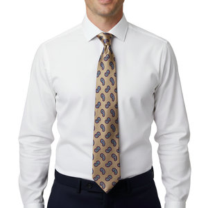 Tan Paisley Silk Tie