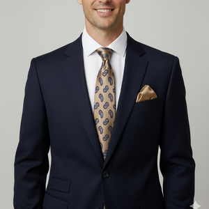 Tan Paisley Silk Tie