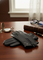 Charger l'image dans la galerie, Premium black leather gloves for men with a sleek side zipper for a perfect fit. Timeless style meets modern design—ideal for formal events or everyday sophistication. Authentic leather construction ensures durability and refined elegance. The ultimate accessory to elevate any wardrobe.
