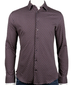 Load image into Gallery viewer, Burgundy Geo Print Long Sleeve Dress Shirt
