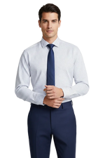 Load image into Gallery viewer, White Cotton Knit Long Sleeve Dress Shirt
