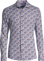 Load image into Gallery viewer, Tropical Print Cotton Knit Long Sleeve Slim Fit Sports Shirt
