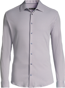 Multi Color Cotton Knit Long Sleeve Slim Fit Sports Shirt