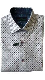 Charger l'image dans la galerie, White Print Semi-Fitted Short Sleeve Shirt
