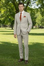 Charger l'image dans la galerie, Cream Stretch Single Breasted Slim Fit Suit
