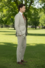 Charger l'image dans la galerie, Cream Stretch Single Breasted Slim Fit Suit
