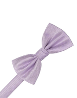 Load image into Gallery viewer, A light purple pre-tied bow tie with a fine herringbone pattern, shown on a plain white background.
