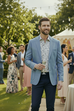 Charger l'image dans la galerie, Eye Catching Light Blue Notch Lapel, Single Breast Blazer
