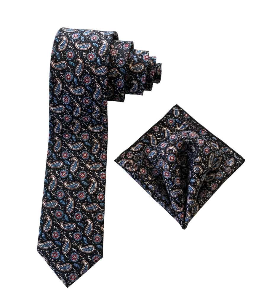 Paisley Silk Tie & Pocket Square Set