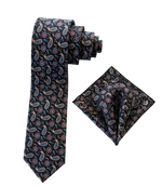 Load image into Gallery viewer, Paisley Silk Tie &amp; Pocket Square Set
