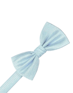 Load image into Gallery viewer, A powder blue pre-tied bow tie with a subtle herringbone pattern, shown on a plain white background.
