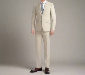 Tan Single Breasted, Notch Lapel Slim Fit Suit