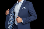Charger l'image dans la galerie, Floral Lining of our Royal Blue Suit Jacket 
