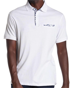 White Cotton Polo Shirt False Pocket