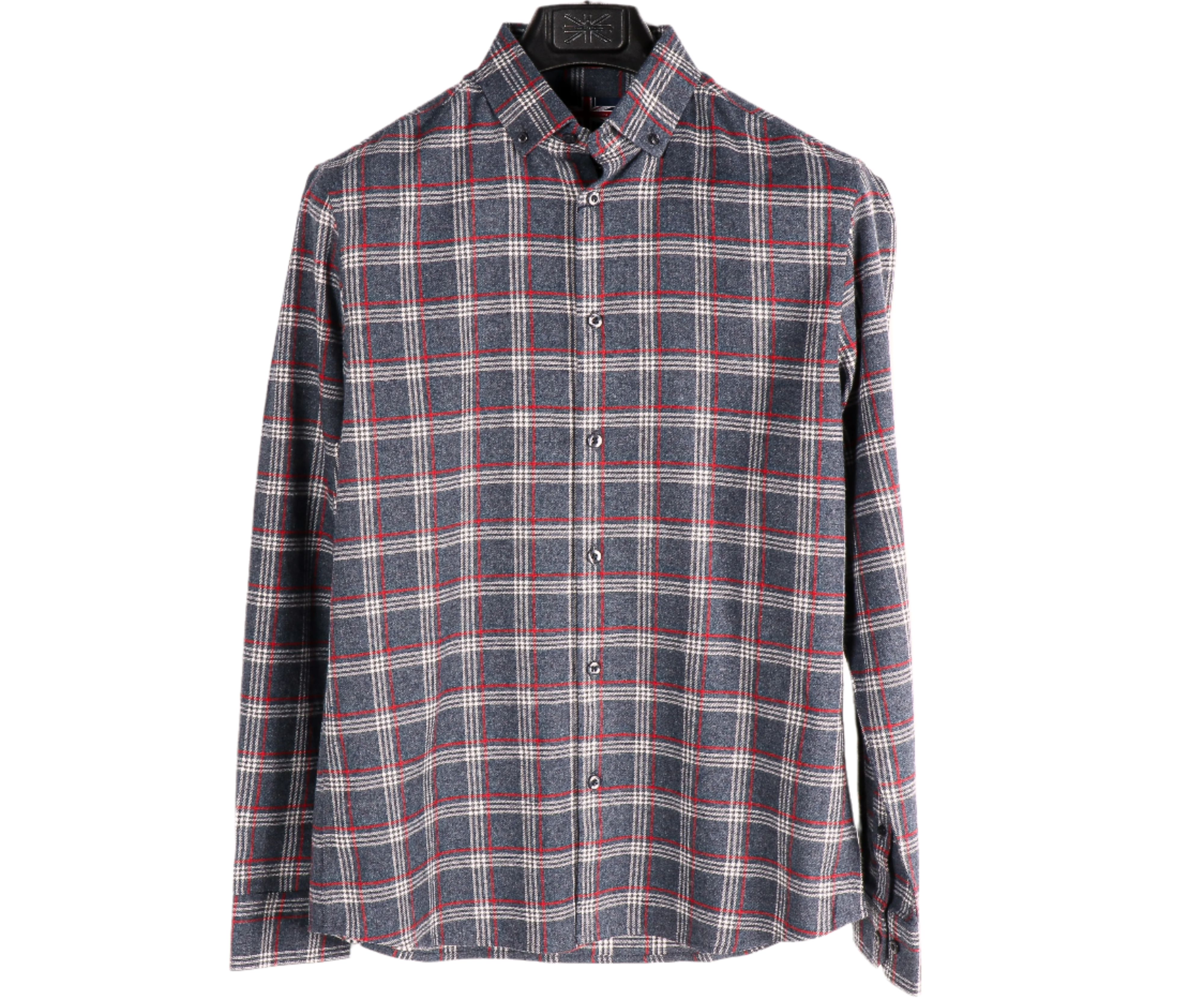 Charcoal 100% Cotton Flannel Long Sleeve Sports Shirt