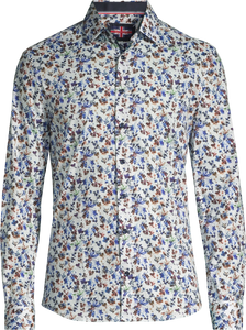 Cotton/Spandex Long Sleeve Floral Sports Shirt