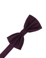 Load image into Gallery viewer, A dark sangria pre-tied bow tie with a subtle herringbone pattern, shown on a plain white background.
