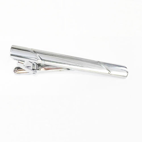 Brushed Silver with Swirl Tie Bar